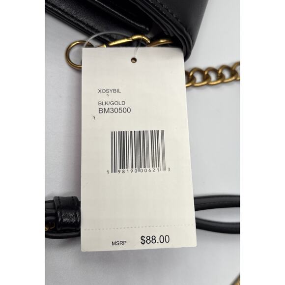 NWT Betsey Johnson Black XO Sybil Crossbody Clutch Gold/Bronze Black Chain Strap - Picture 6 of 15